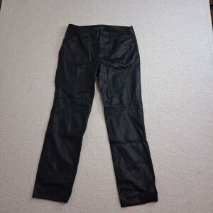 Faux Leather Pants Biker Moto Modern Chic City Slicker Sleek Minimalist Sz 2